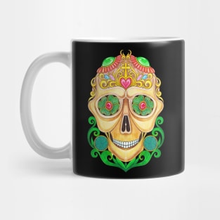 Sugar skull fancy vintage and gems day of the dead. Mug